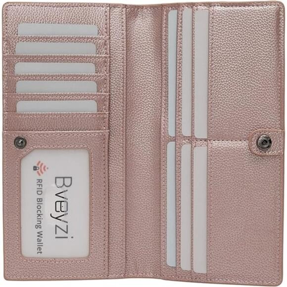 Womens Leather Wallet RFID Slim Bifold Card Holder Clutch Credit Card Purse - Picture 7 of 7